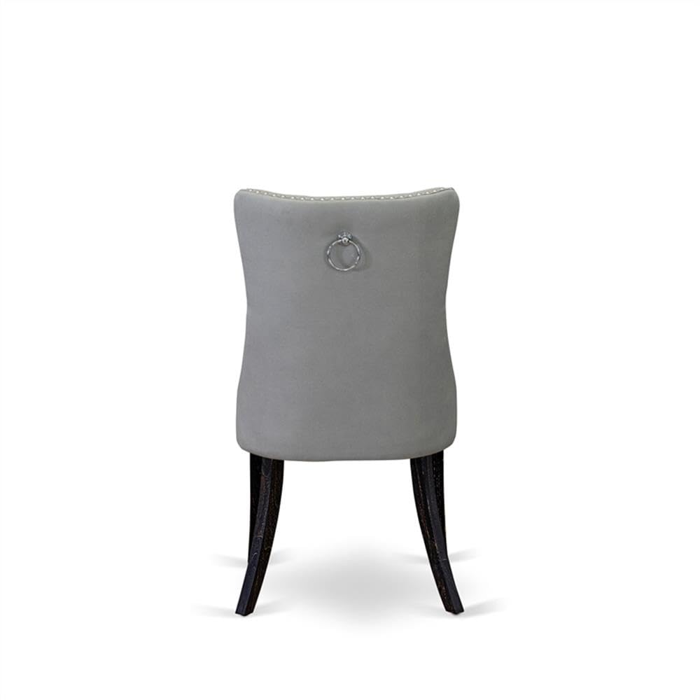 Sand Blasted Black Acacia Wood Dining Chair Set of 2 K7410