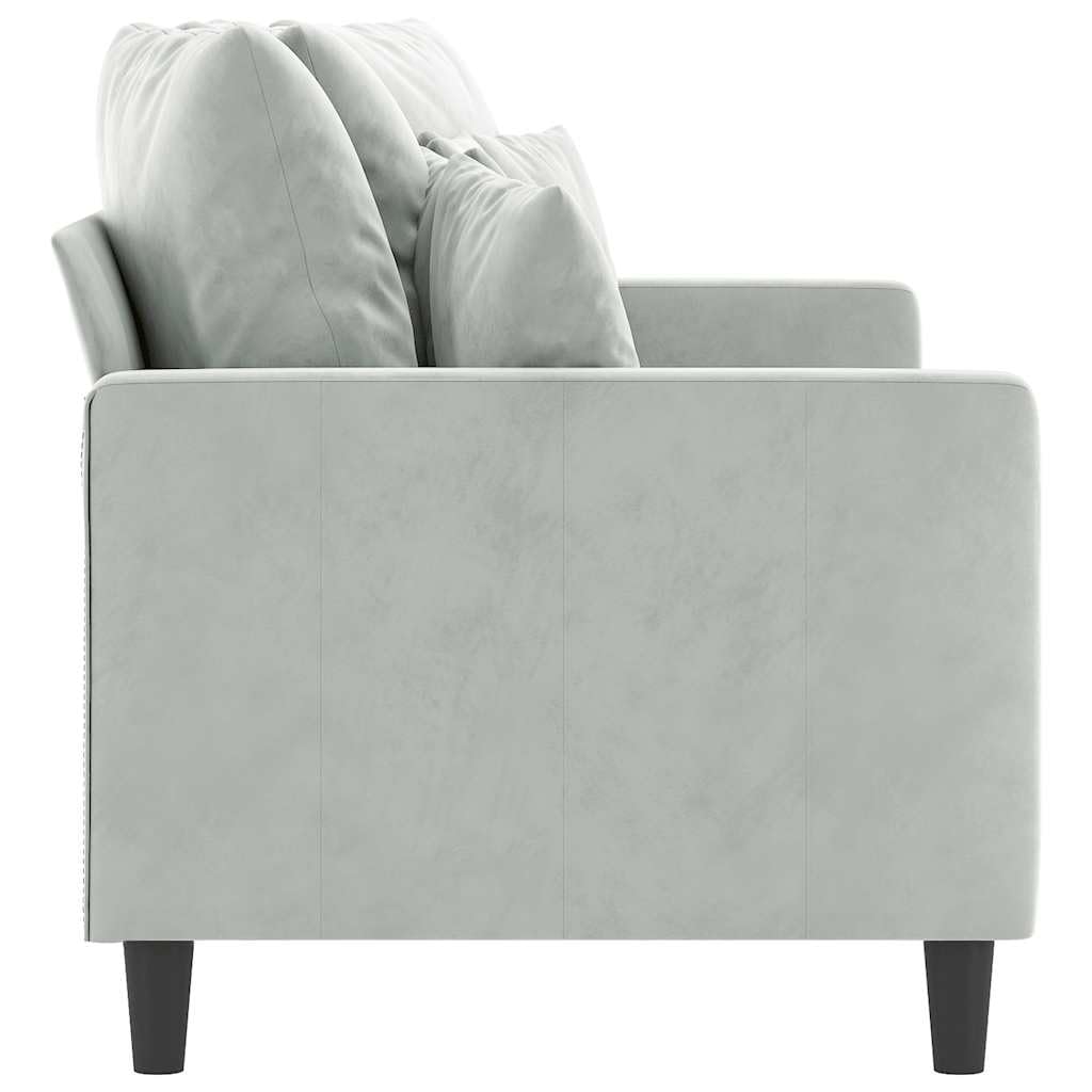 Light Gray Velvet 2-Seater Sofa W1775