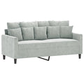 Light Gray Velvet 2-Seater Sofa W1775