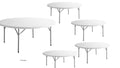 White 72 Inches Round Plastic Folding Table U6537