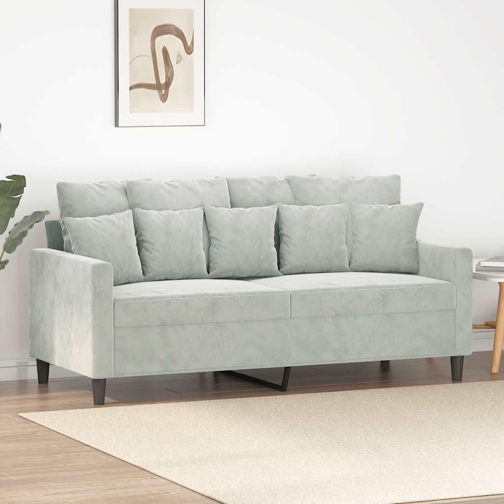Light Gray Velvet 2-Seater Sofa W1775