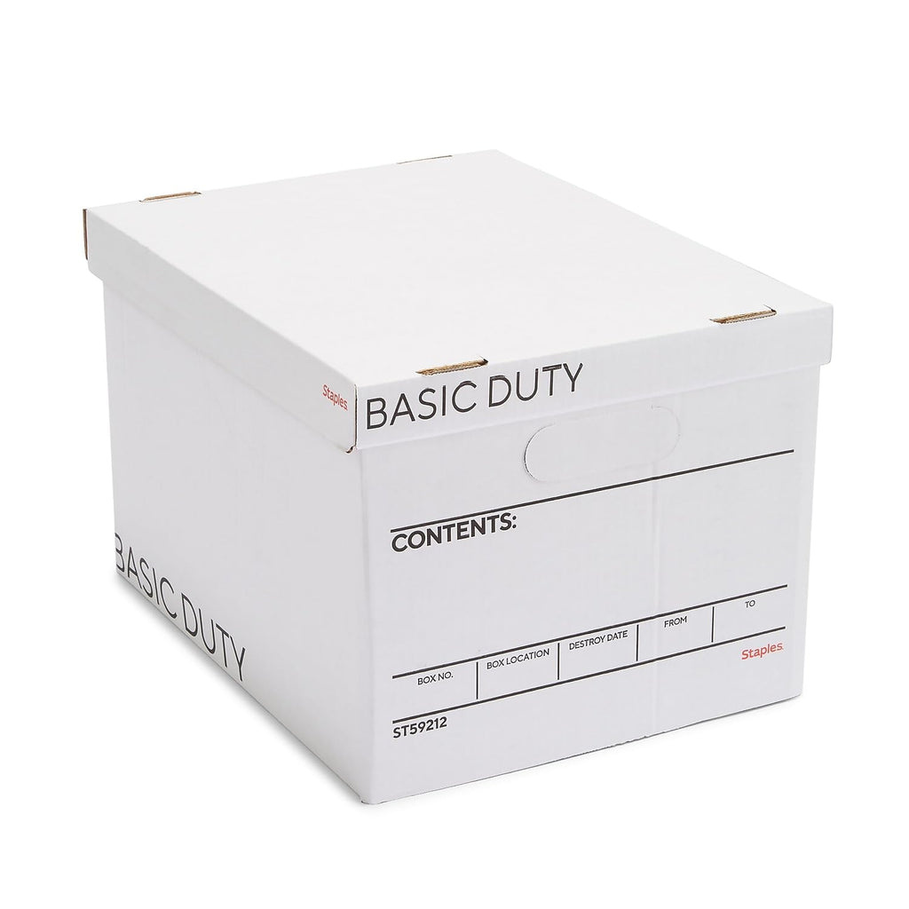 Storage & Filing Box with Handles & Removable Lid, Letter & Legal, Stackable, 20-Pack A6372