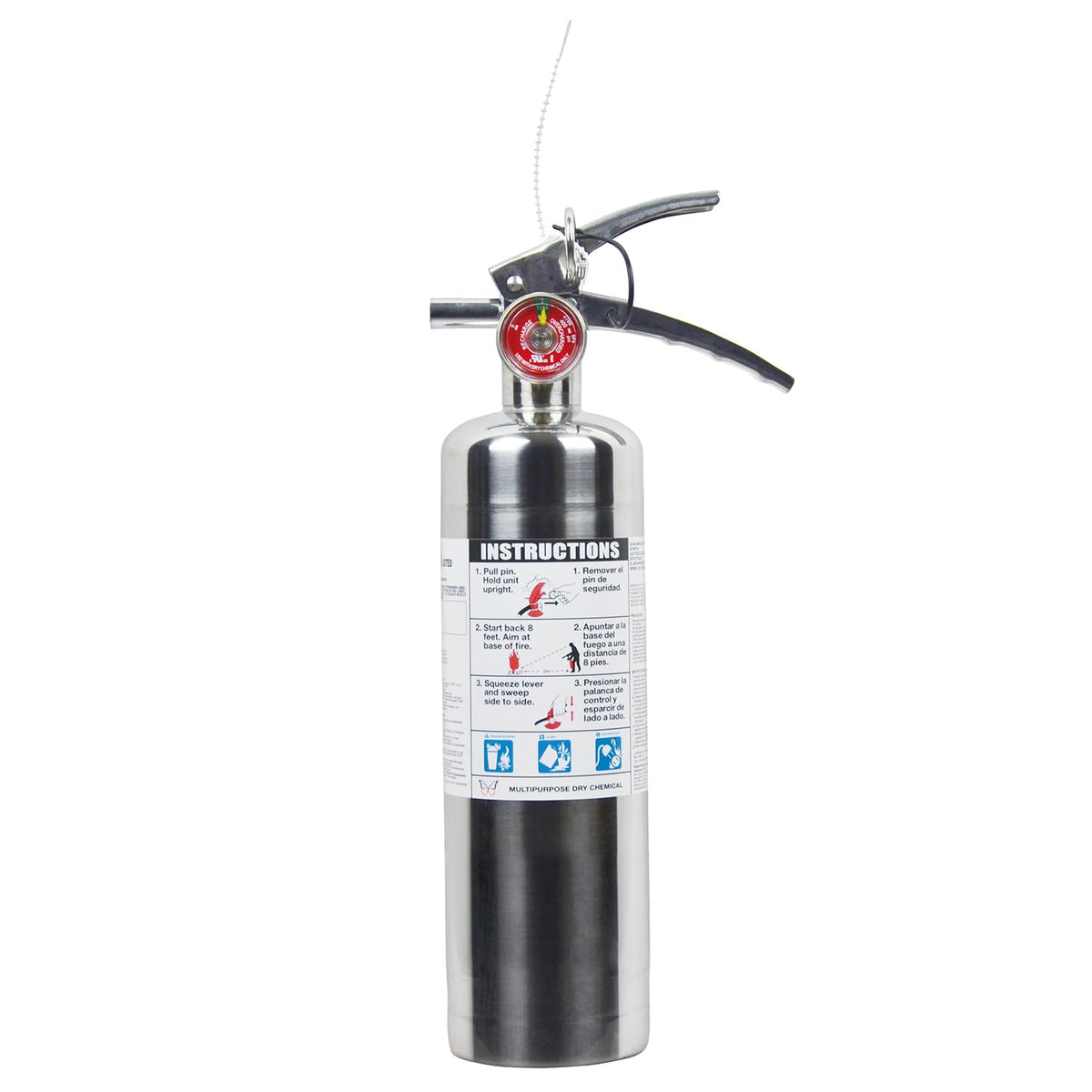 Stainless Steel 2.5lb ABC Dry Chemical Fire Extinguisher Y372