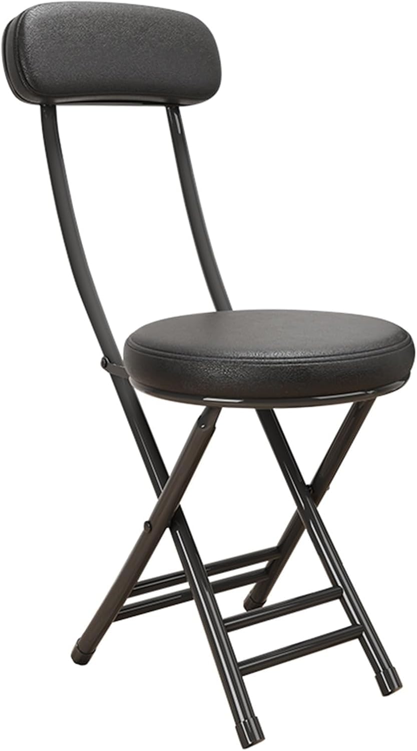 Black 18 Inch Cushioned Folding Kitchen Stool M31849