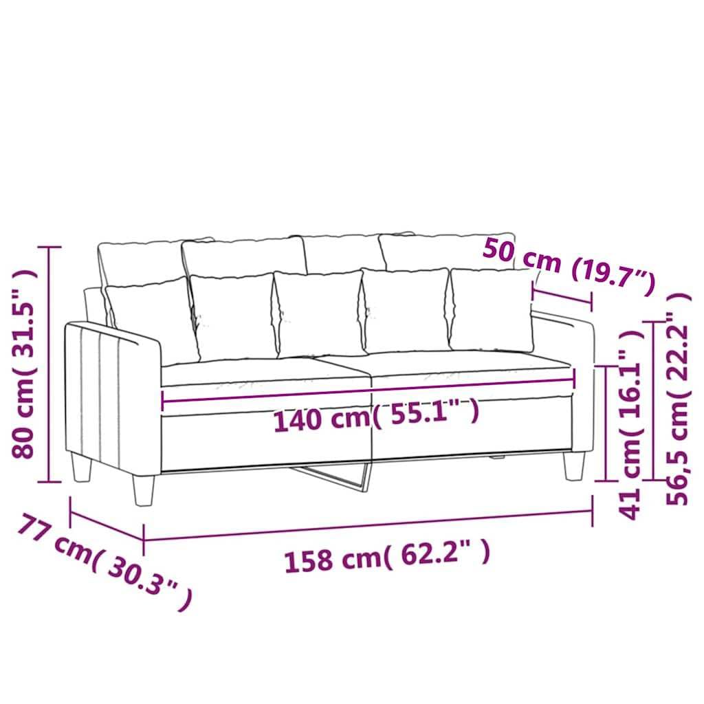 Light Gray Velvet 2-Seater Sofa W1775