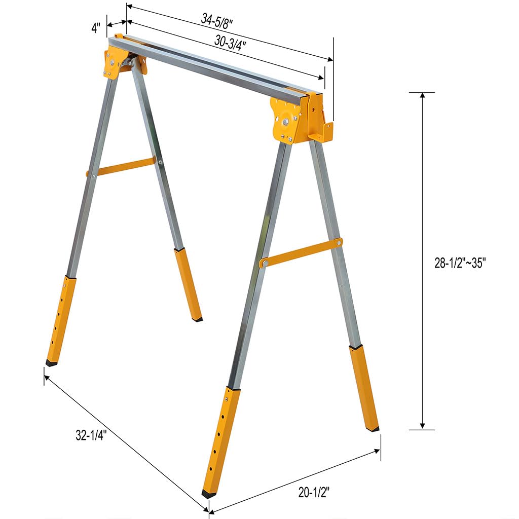 2 Pack Adjustable Steel Saw Horses 2600 Lbs P716383