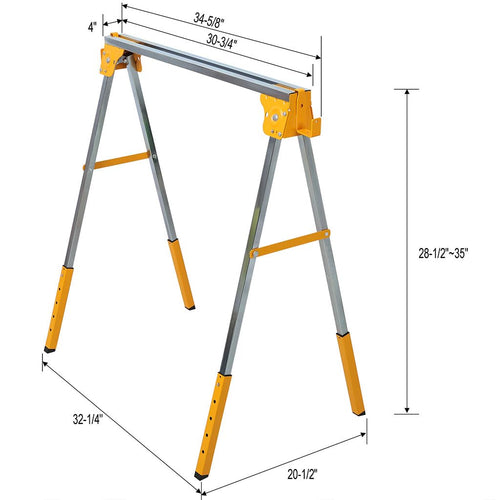 2 Pack Adjustable Steel Saw Horses 2600 Lbs P716383