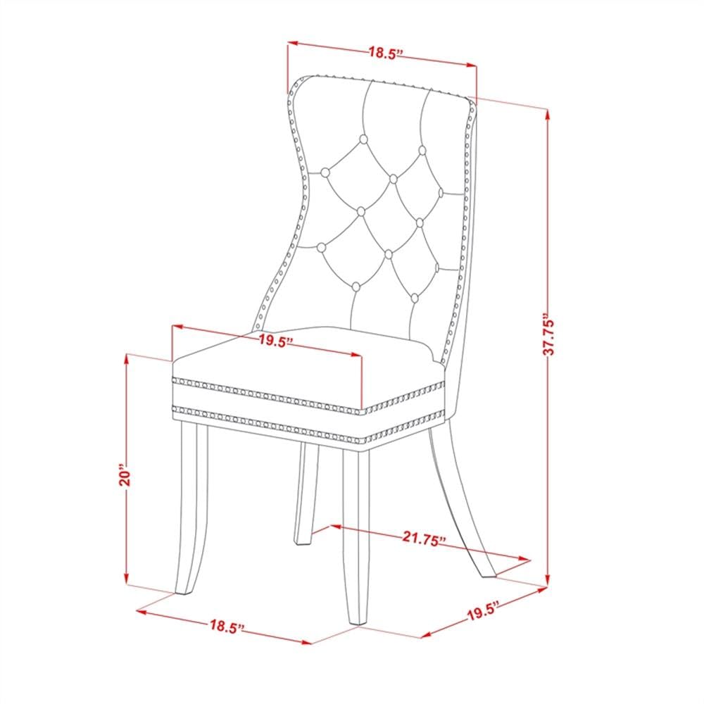 Sand Blasted Black Acacia Wood Dining Chair Set of 2 K7410