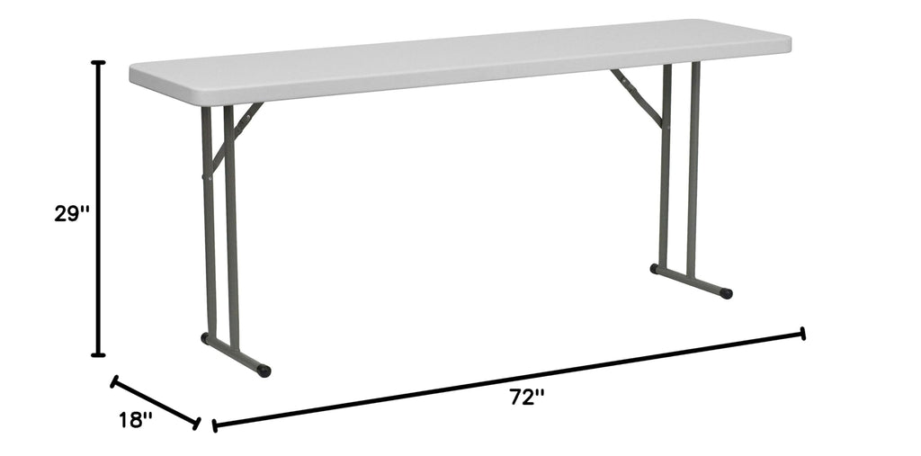 15 Pack 6-Foot Granite White Plastic Folding Training Table N86380