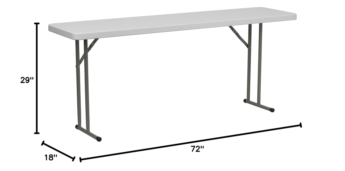15 Pack 6-Foot Granite White Plastic Folding Training Table N86380