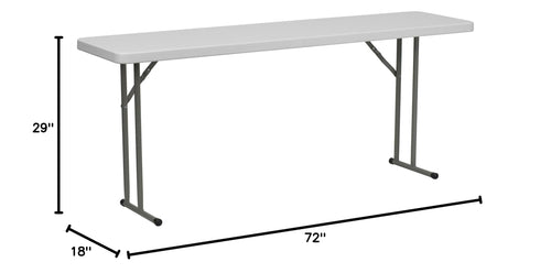 15 Pack 6-Foot Granite White Plastic Folding Training Table N86380