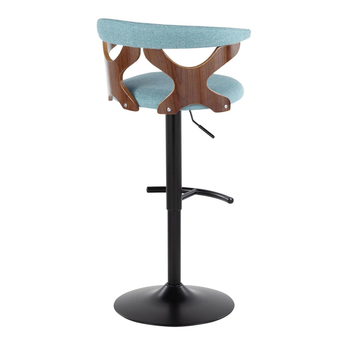 Adjustable Barstool with Metal Wood and Fabric 2-Piece Set P7258