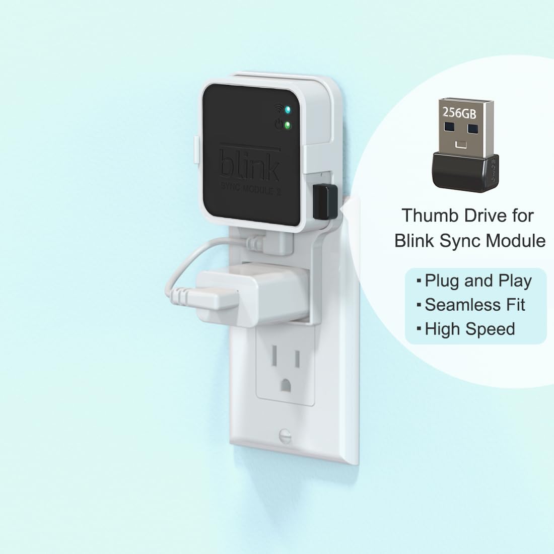 256GB USB Flash Drive with Outlet Wall Mount C28570