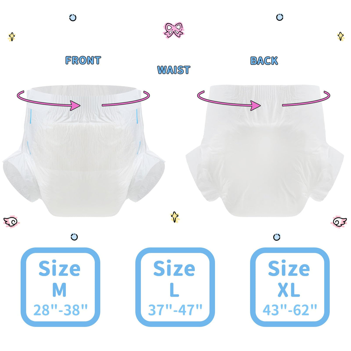 White Medium Diaper 2 Pieces B49929