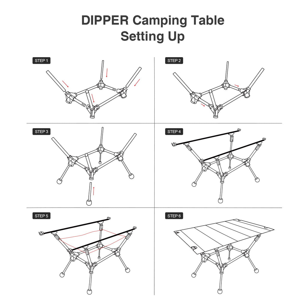 Lightweight Portable Folding Camping Table with Mesh Storage Net F443