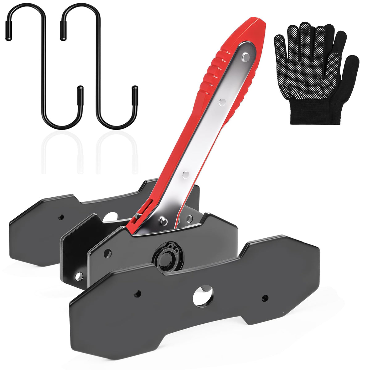 Brake Caliper Compression Tool with 2 Steel Plates and 2 Hooks B2878
