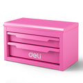 Pink 2 Drawer Metal Mini Tool Box O858