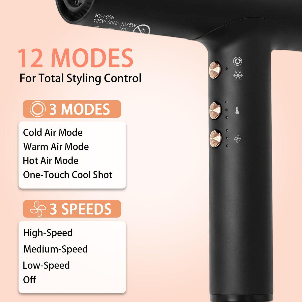 1875W Ionic Hair Dryer with Diffuser E448321