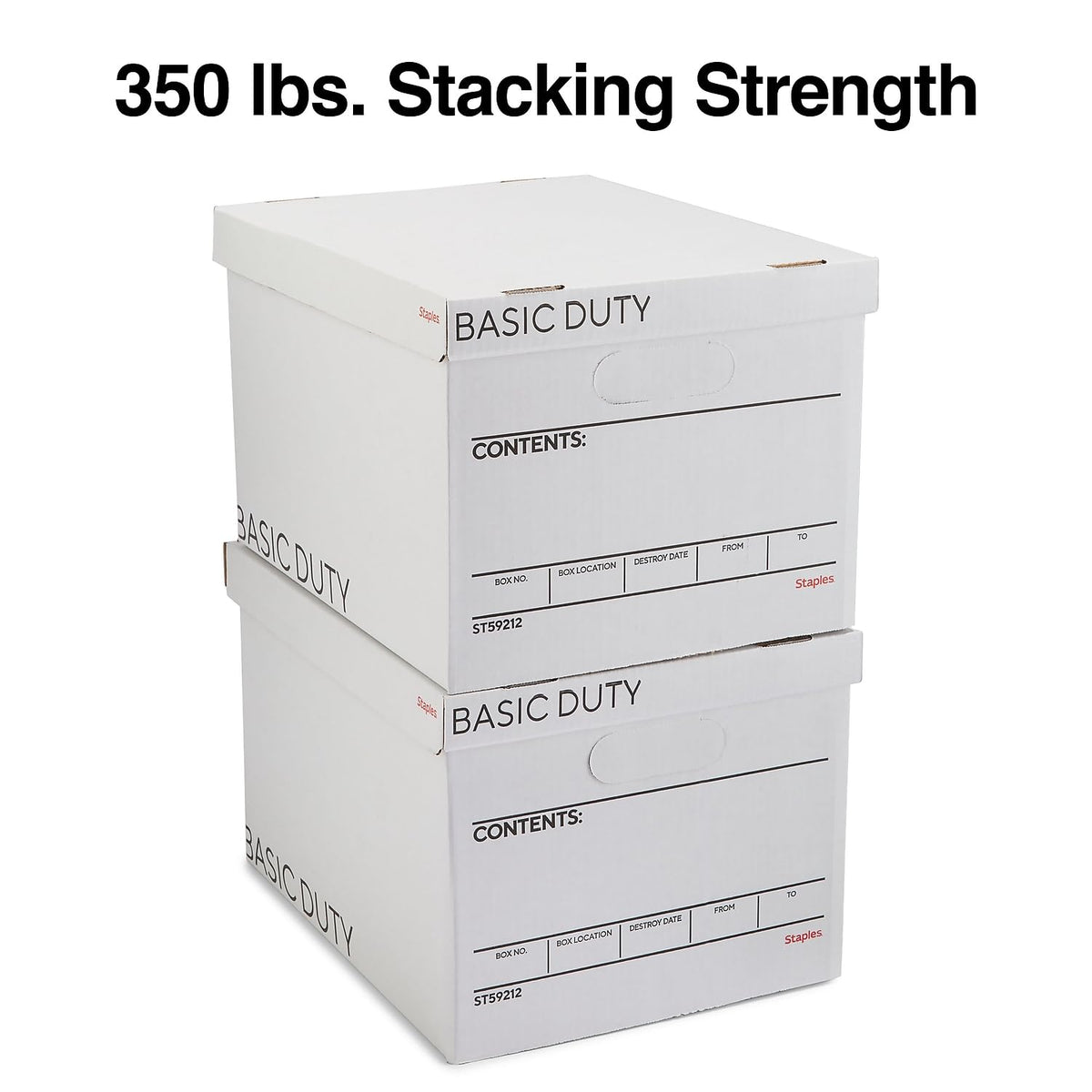 Storage & Filing Box with Handles & Removable Lid, Letter & Legal, Stackable, 20-Pack A6372