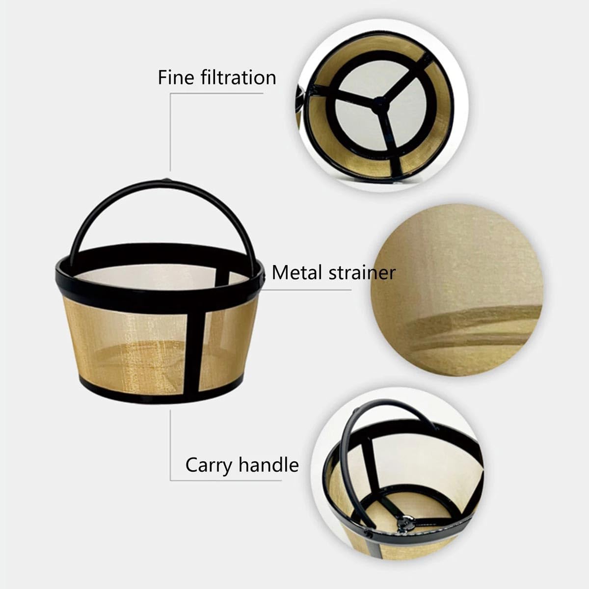 Reusable Coffee Filter Basket, 8-12 Cup Mesh, BPA-Free A60379