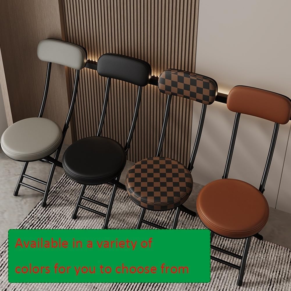 Black 18 Inch Cushioned Folding Kitchen Stool M31849