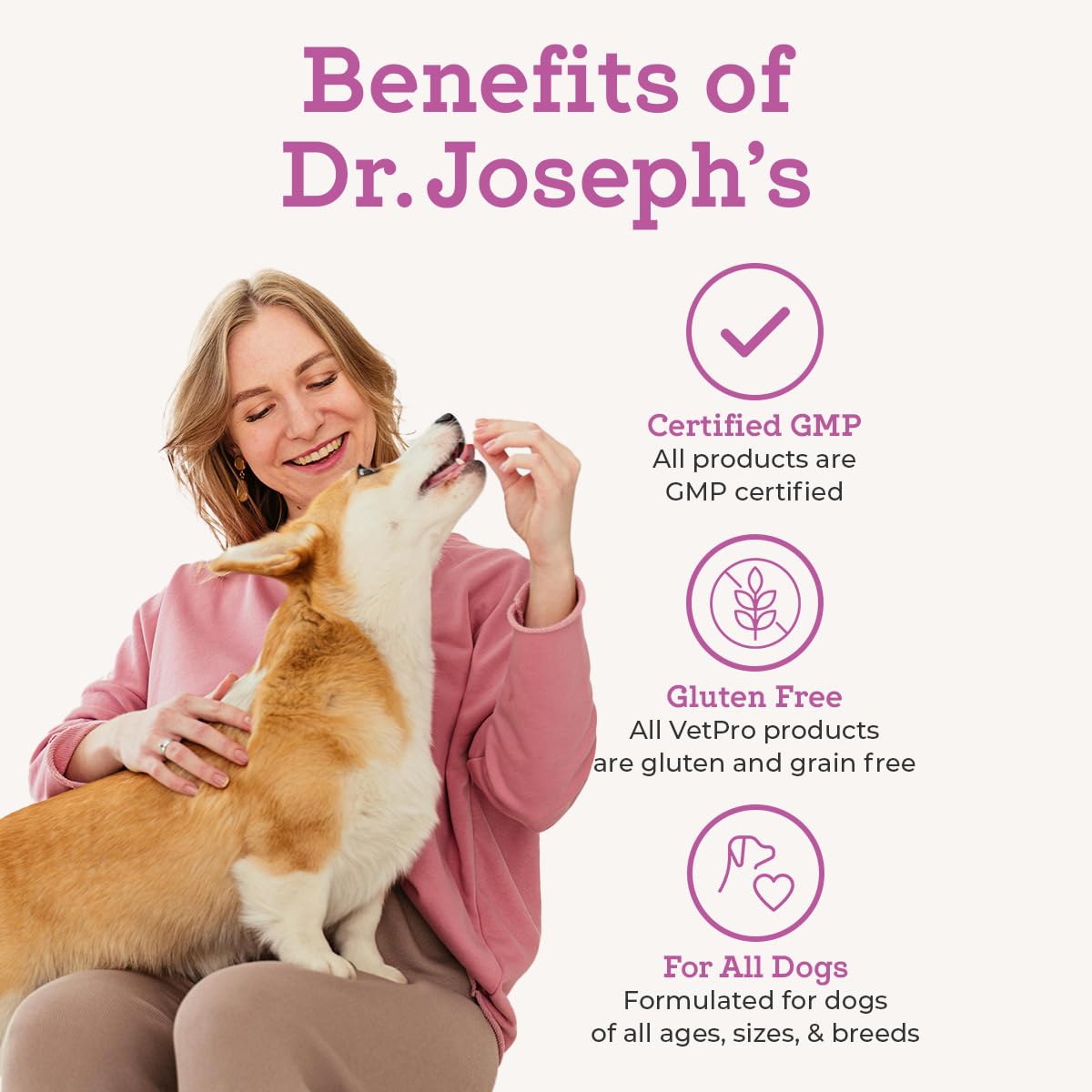 Glucosamine & Chondroitin Dog Joint Supplement Chews, Peanut Butter, 120 Ct I3905