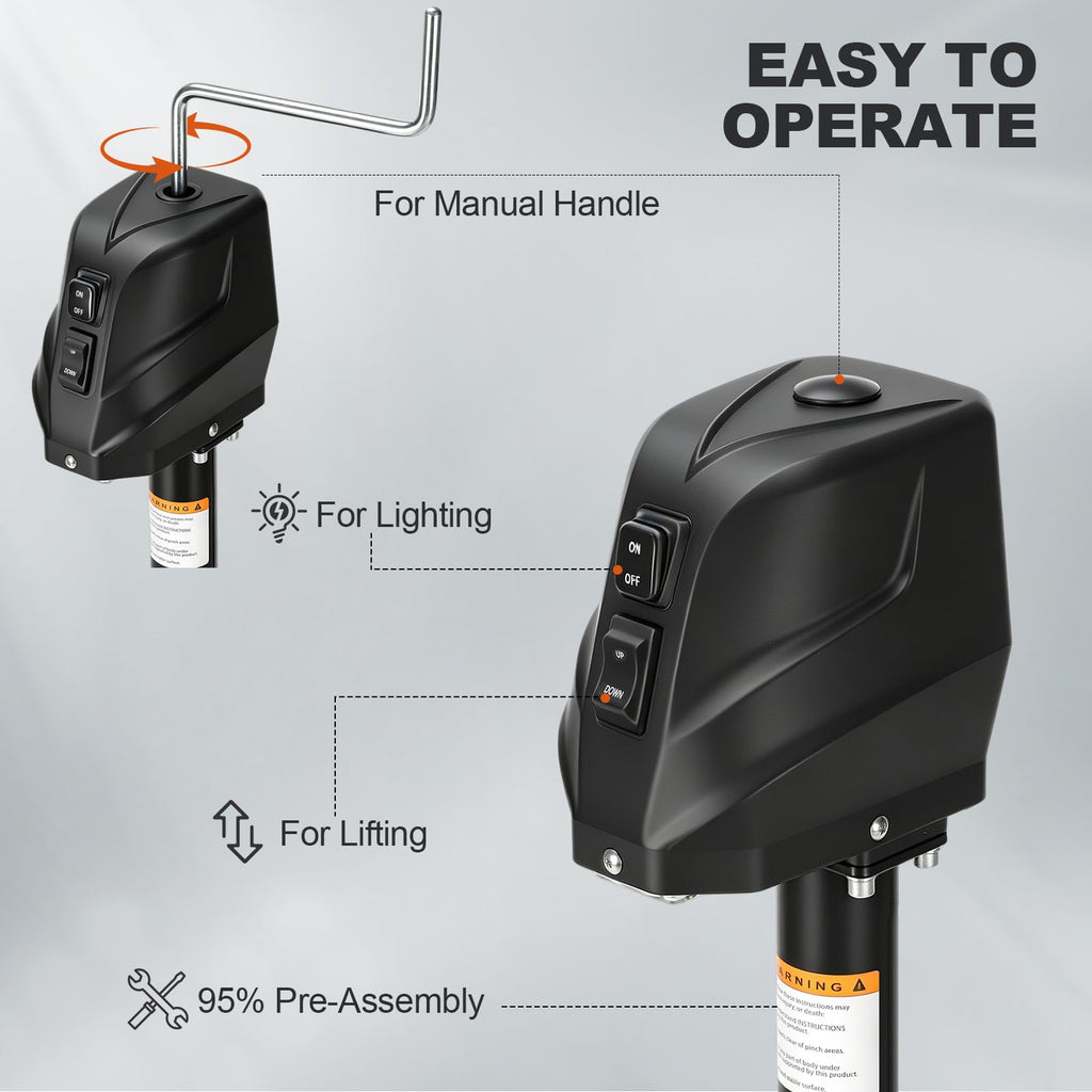 Electric Trailer Jack with Waterproof Cover & LED Light X9267