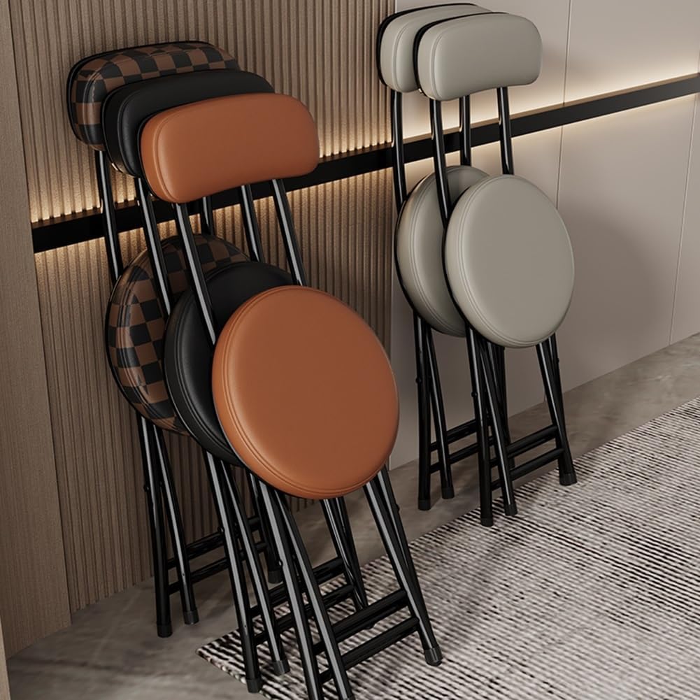 Black 18 Inch Cushioned Folding Kitchen Stool M31849