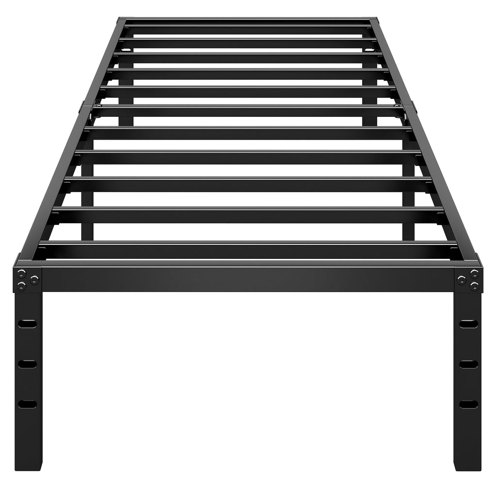 14 Inch Tall Black Metal Platform Twin Size Bed Frame C668129