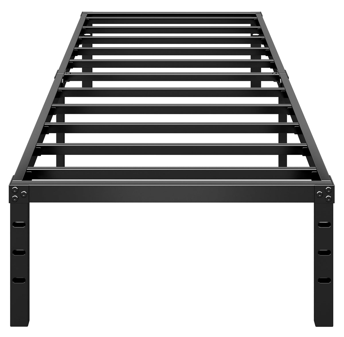 14 Inch Tall Black Metal Platform Twin Size Bed Frame C668129