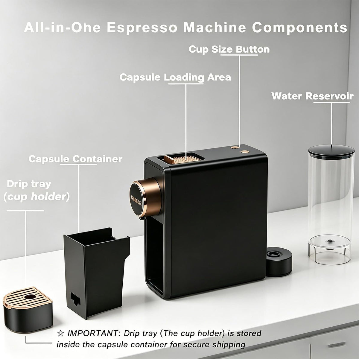 20 Bar Programmable Espresso Machine with 18oz Tank M72840