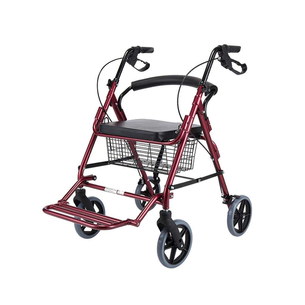 4 Wheeled Folding Rollator Walker with Padded Seat and Backrest W237005