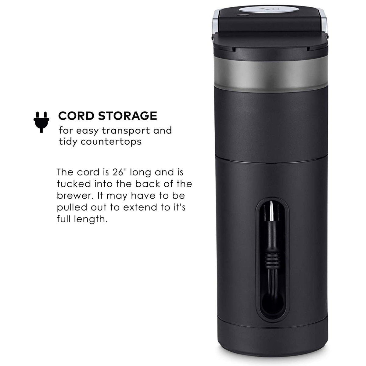 Single Serve K-Cup Pod Coffee Maker, 6 to 12oz Brew Size, Black V1402