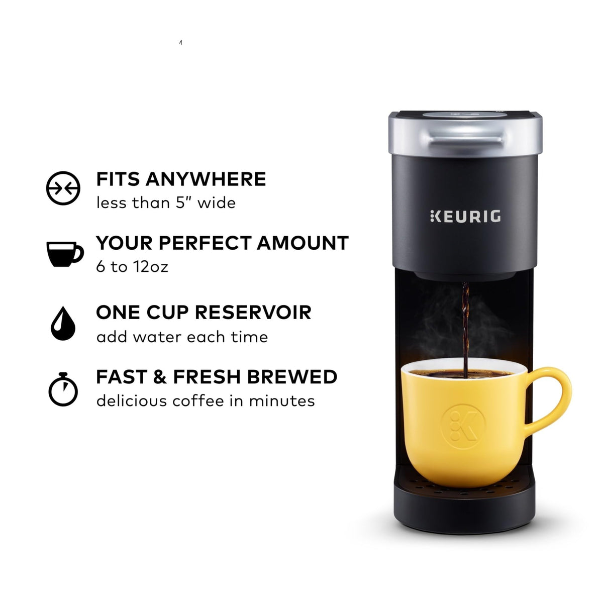 Single Serve K-Cup Pod Coffee Maker, 6 to 12oz Brew Size, Black V1402