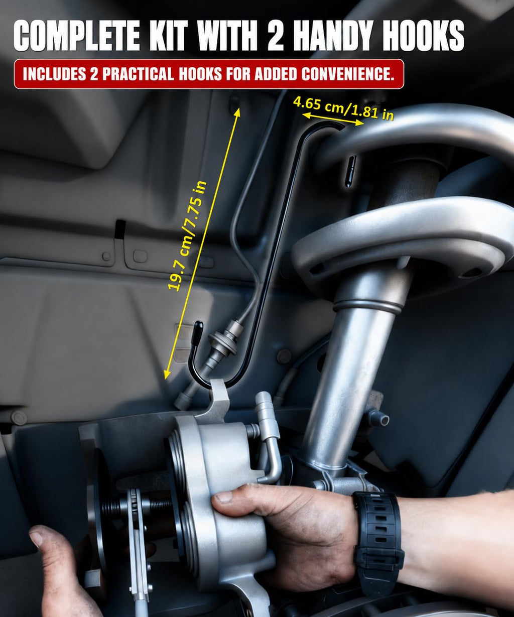 Brake Caliper Compression Tool with 2 Steel Plates and 2 Hooks B2878