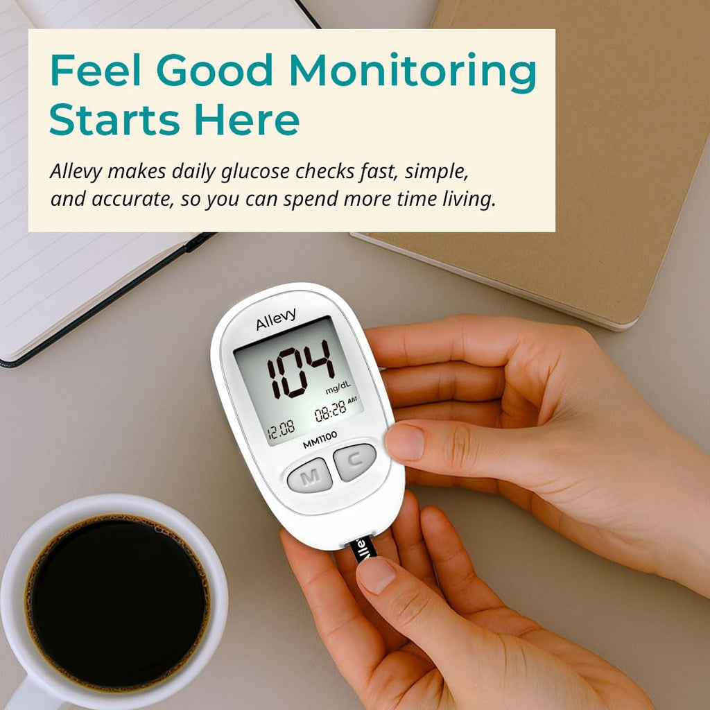 Blood Glucose Monitor Kit with 100 Test Strips and Lancets C314146