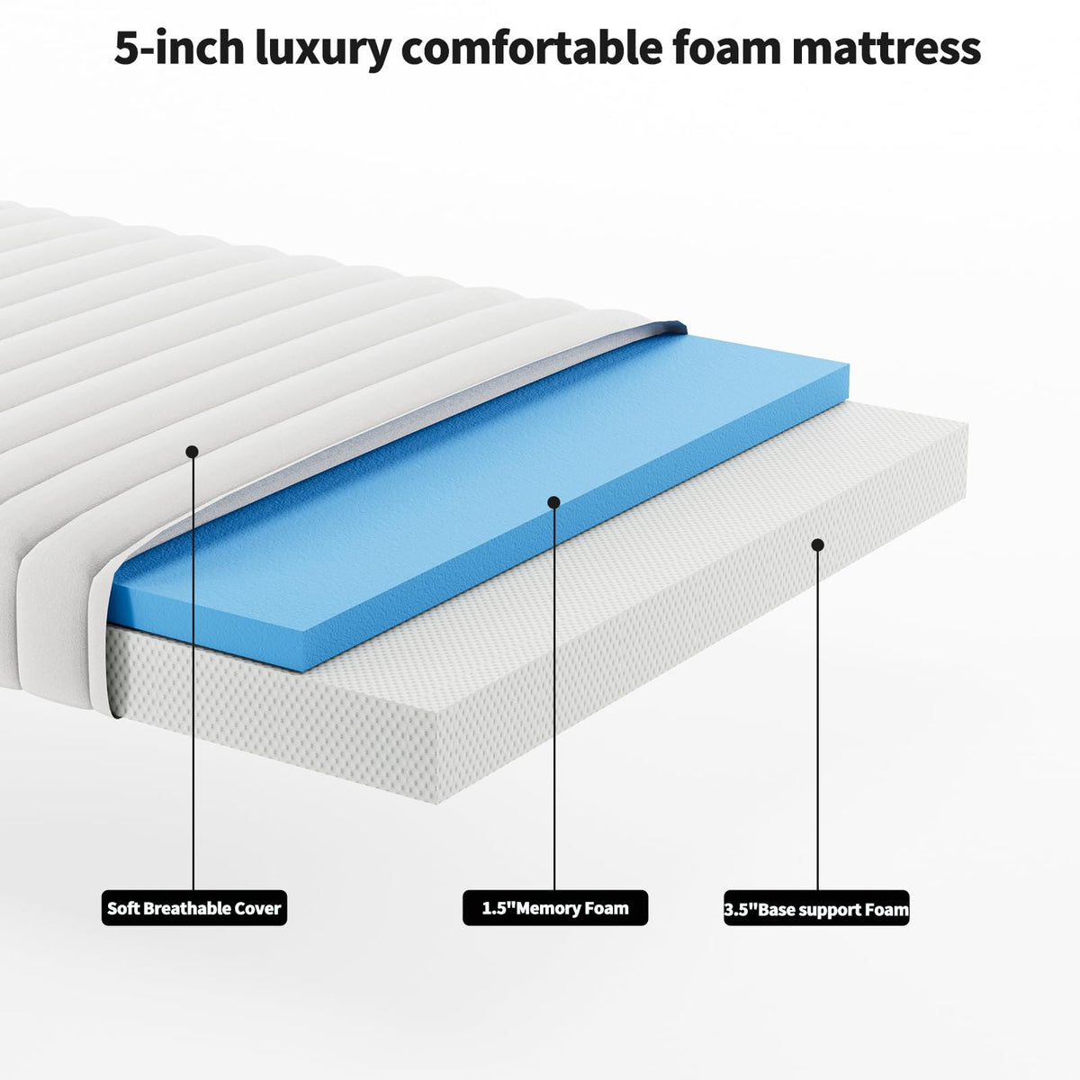 Queen Size Folding Bed with Memory Mattress D62161
