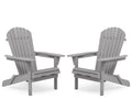 Wooden Folding Adirondack Chair Set of 2 Solid Cedar D27991