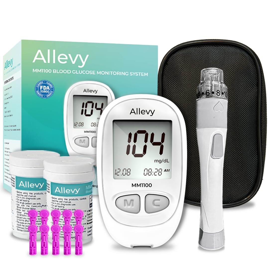 Blood Glucose Monitor Kit with 100 Test Strips and Lancets C314146