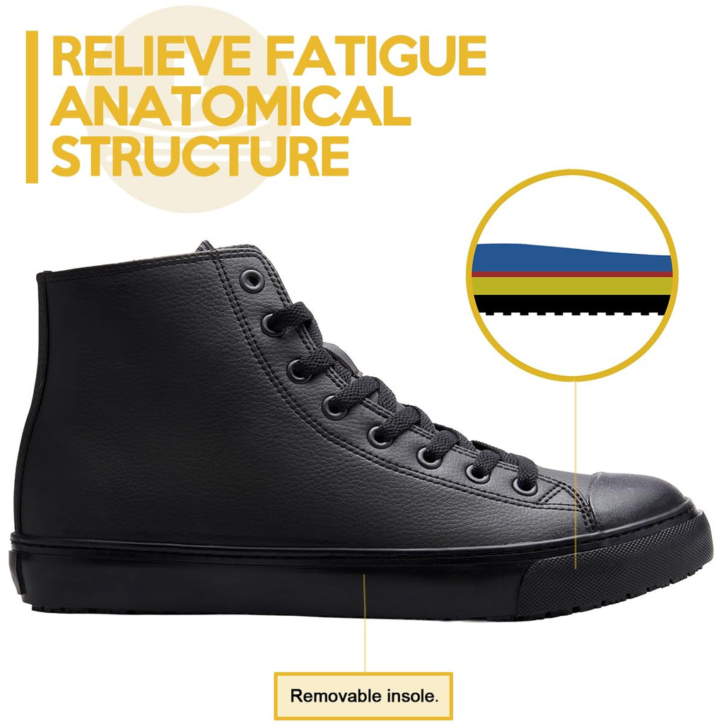 Black Waterproof Non-Slip Leather Work Shoes B476