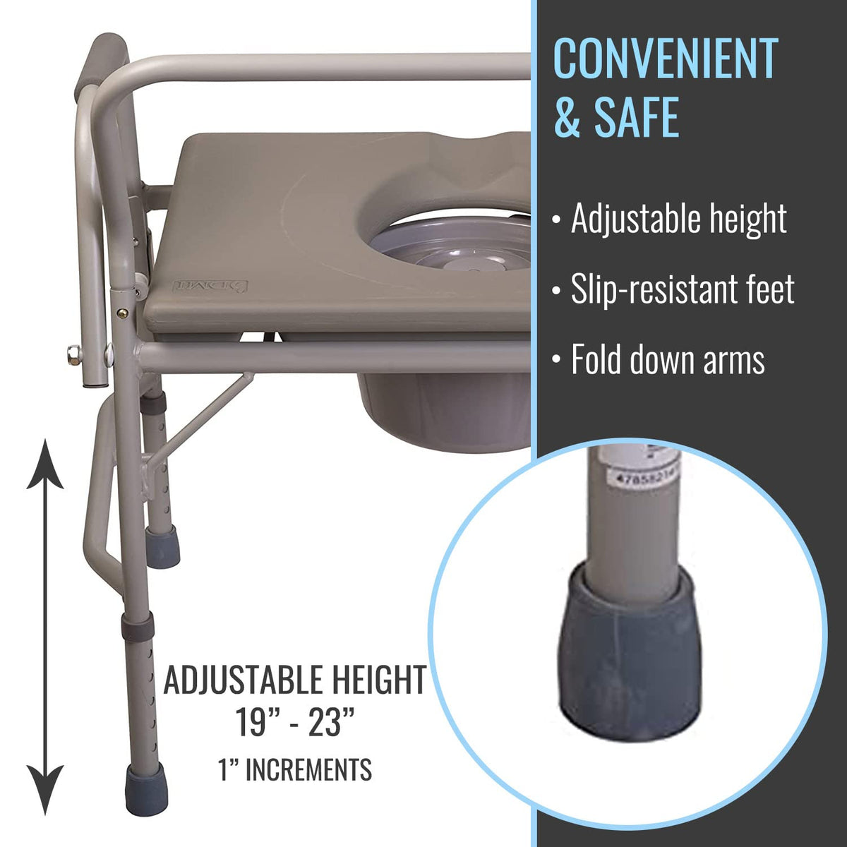 Portable Bedside Commode Chair with Handles M561
