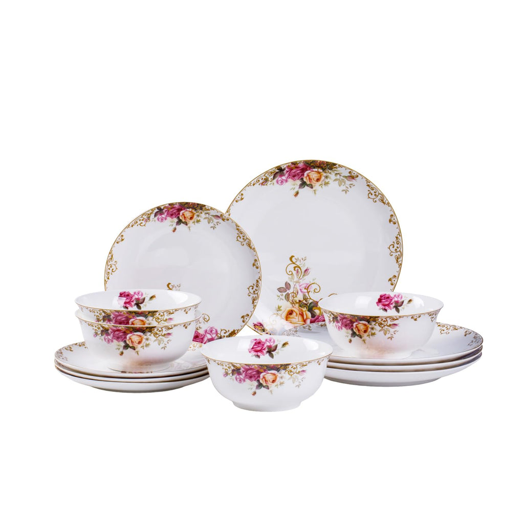 White 12 Piece Porcelain Dinnerware Set P2890