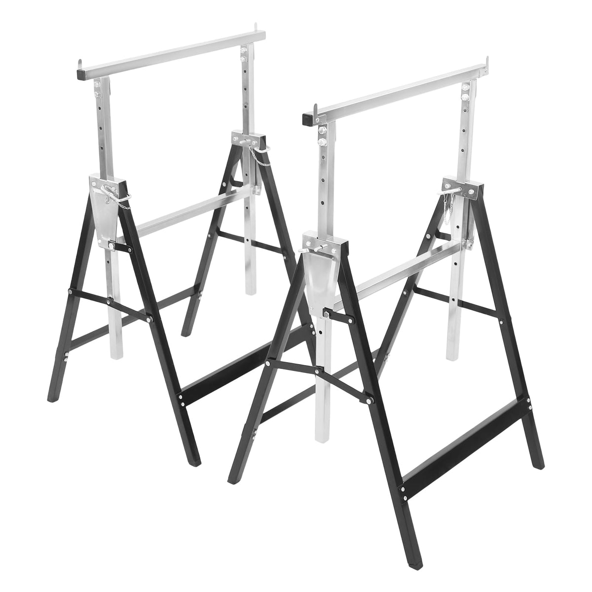 2-Pack Folding Steel Saw Horses 220 lbs Adjustable Height L126467