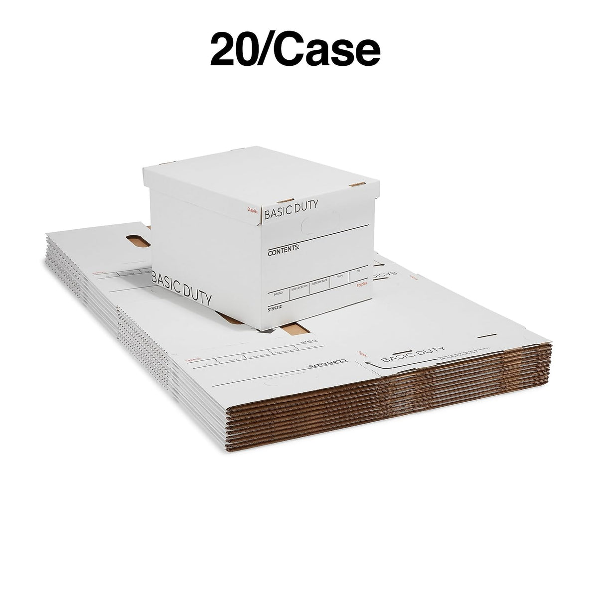 Storage & Filing Box with Handles & Removable Lid, Letter & Legal, Stackable, 20-Pack A6372