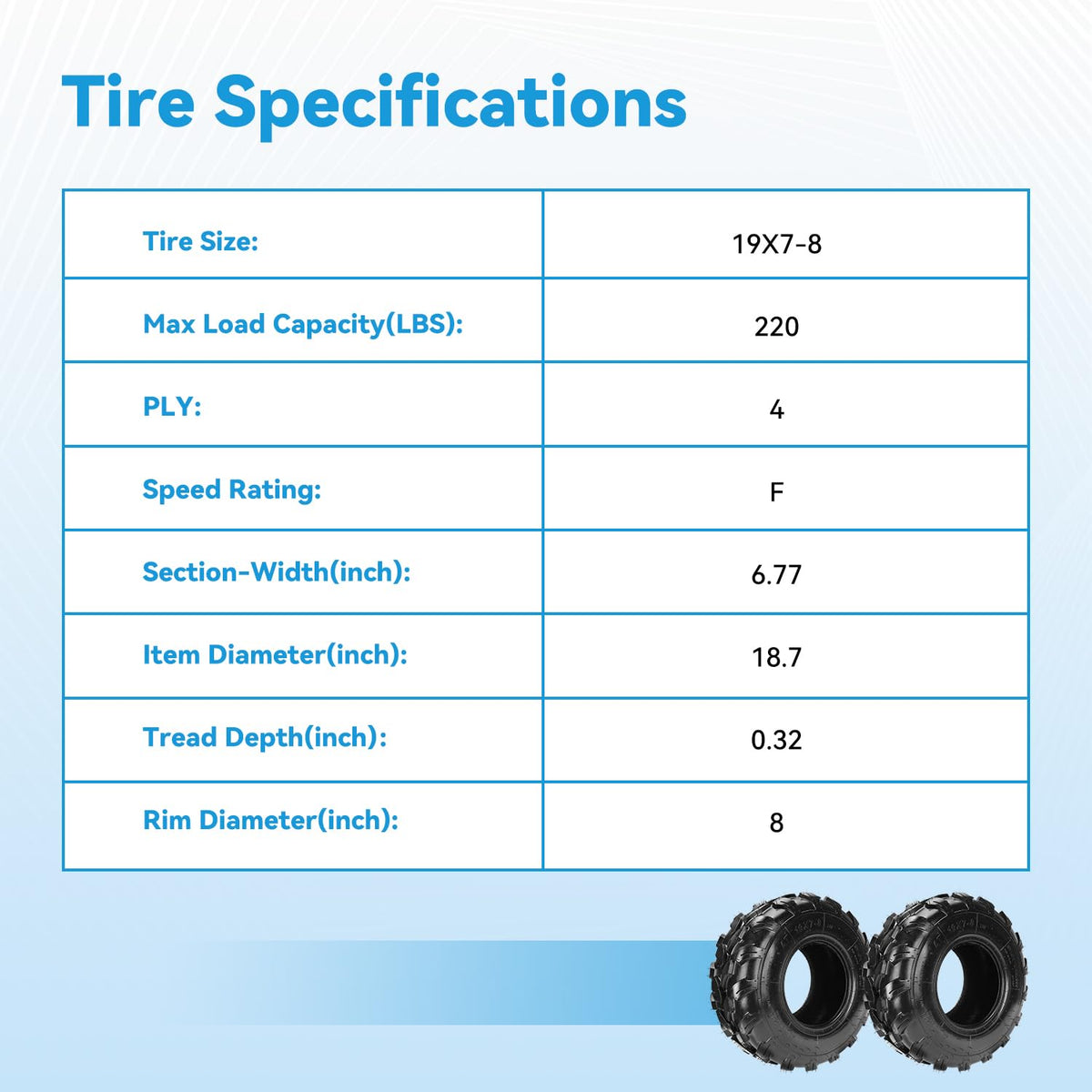 19x7-8 Tubeless Tire Z7535