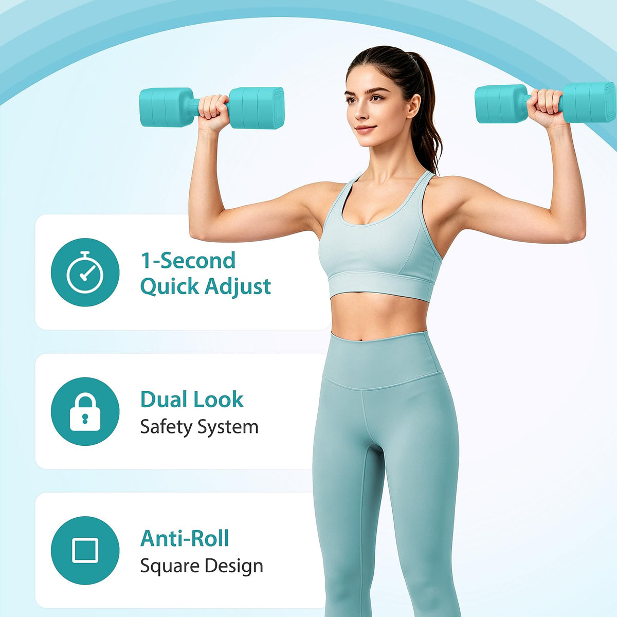 Adjustable Dumbbell Set of 2, 2.2-20LB Free Weights with Anti-slip Handle C9016