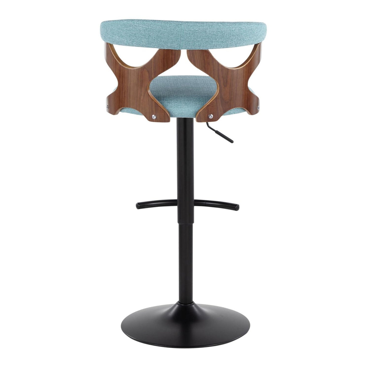 Adjustable Barstool with Metal Wood and Fabric 2-Piece Set P7258