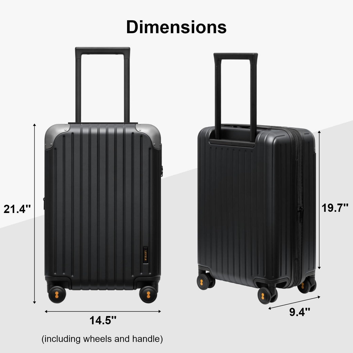 Expandable Hardside Carry on Luggage Black K6769
