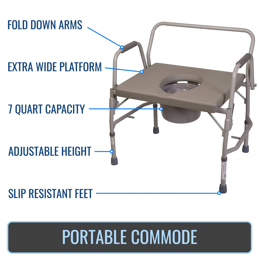 Portable Bedside Commode Chair with Handles M561