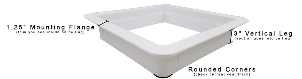 Non Powered RV Roof Vent White Lid 3" Garnish Skylight J412